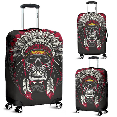 Native Indian Skull Luggage Cover Protector