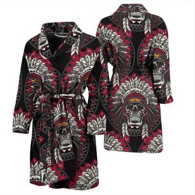 Native Indian Skull Men Bath Robe