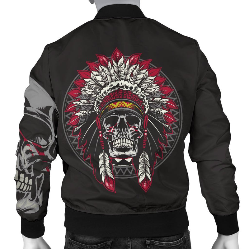 Native Indian Skull Men Casual Bomber Jacket