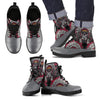 Native Indian Skull Men Leather Boots