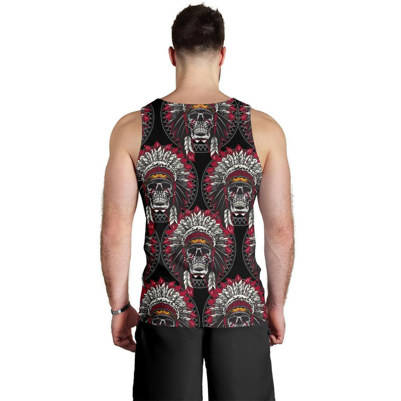 Native Indian Skull Men Tank Top