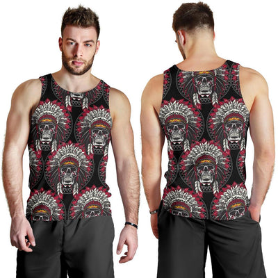 Native Indian Skull Men Tank Top