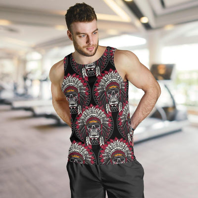 Native Indian Skull Men Tank Top