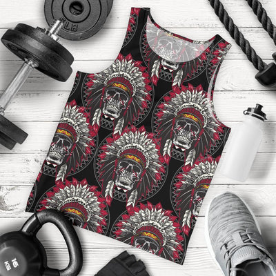 Native Indian Skull Men Tank Top