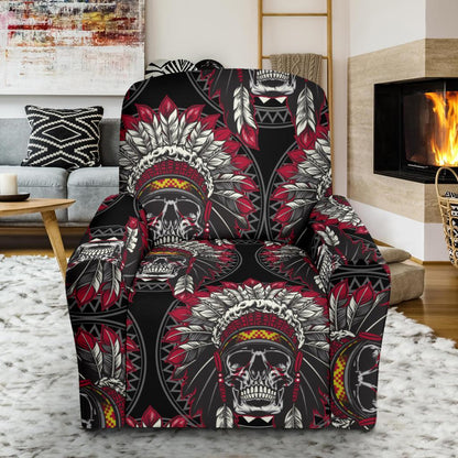 Native Indian Skull Recliner Slipcover-JORJUNE.COM
