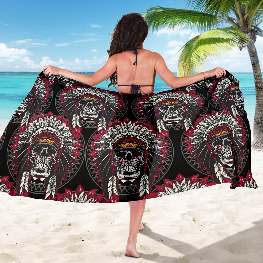Native Indian Skull Sarong Pareo Wrap