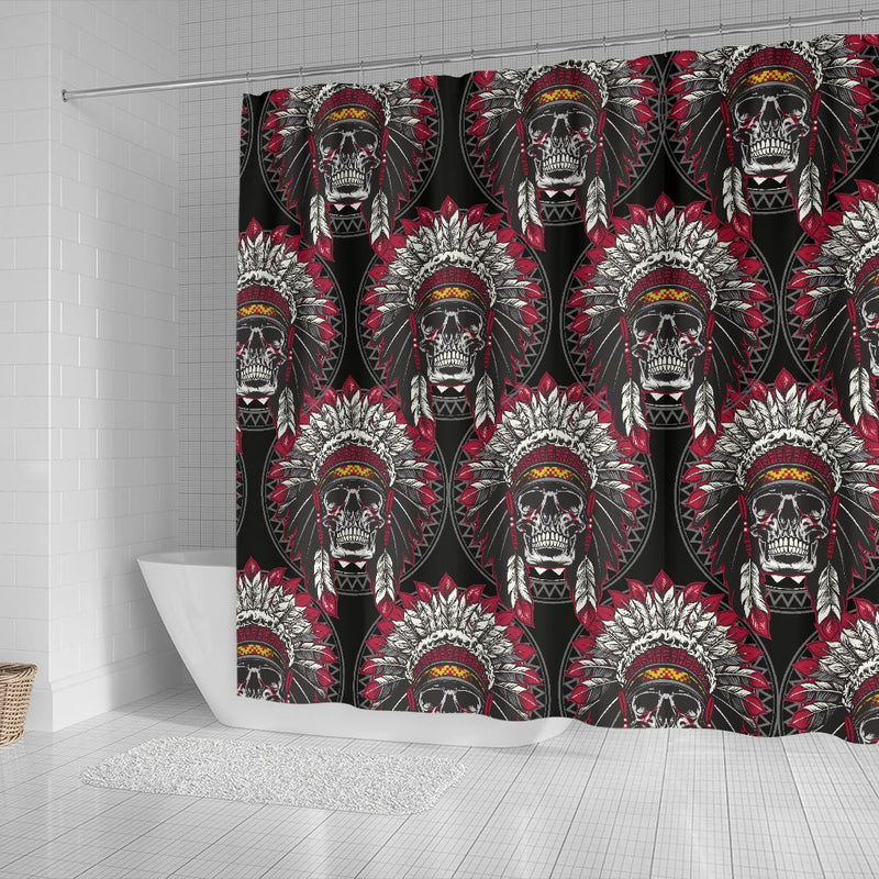 Native Indian Skull Shower Curtain