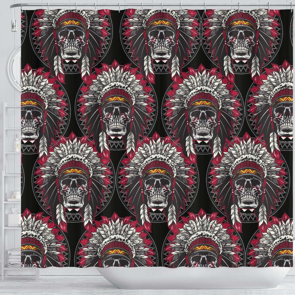 Native Indian Skull Shower Curtain