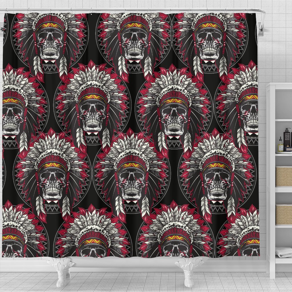 Native Indian Skull Shower Curtain