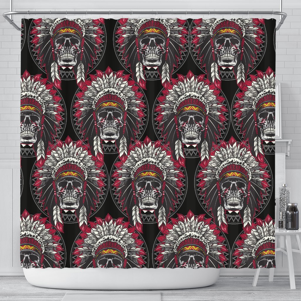 Native Indian Skull Shower Curtain