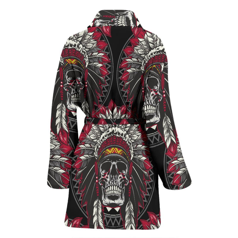 Native Indian Skull Women Bath Robe