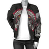 Native Indian Skull Women Casual Bomber Jacket