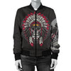 Native Indian Skull Women Casual Bomber Jacket