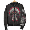 Native Indian Skull Women Casual Bomber Jacket