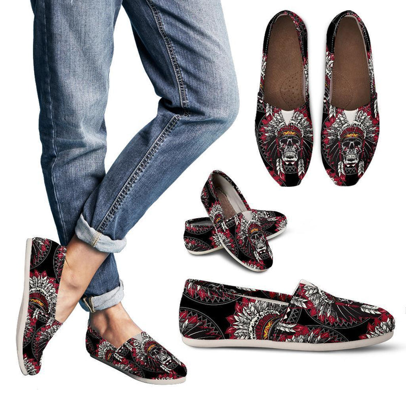 Native Indian Skull Women Casual Shoes-JorJune.com