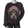 Native Indian Skull Women Crewneck Sweatshirt