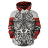 Native Indian Wolf All Over Zip Up Hoodie