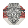 Native Indian Wolf Automatic Foldable Umbrella