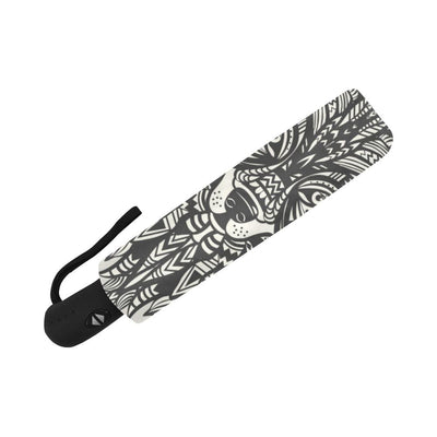 Native Indian Wolf Automatic Foldable Umbrella