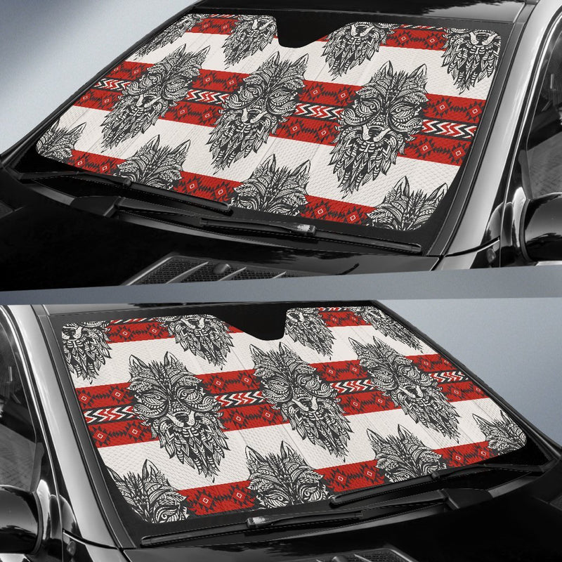 Native Indian Wolf Car Sun Shade-JorJune