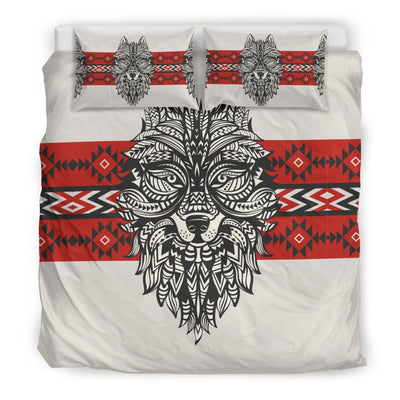 Native Indian Wolf Duvet Cover Bedding Set