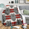 Native Indian Wolf Fleece Blanket