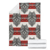 Native Indian Wolf Fleece Blanket