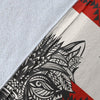 Native Indian Wolf Fleece Blanket