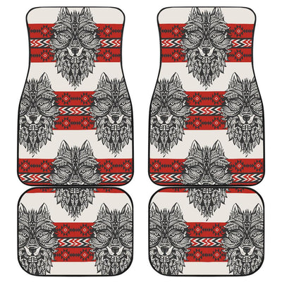 Native Indian Wolf Front and Back Car Floor Mats