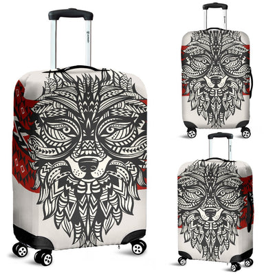 Native Indian Wolf Luggage Cover Protector