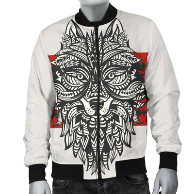 Native Indian Wolf Men Casual Bomber Jacket