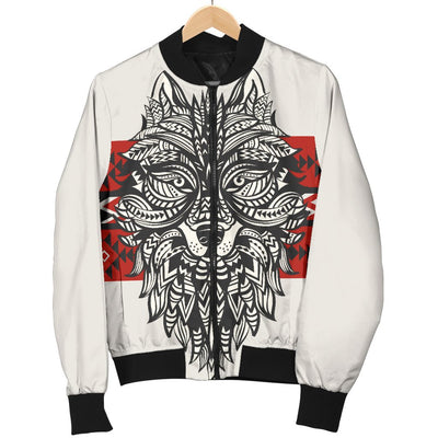 Native Indian Wolf Men Casual Bomber Jacket