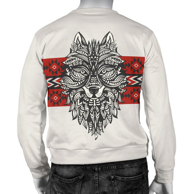 Native Indian Wolf Men Crewneck Sweatshirt