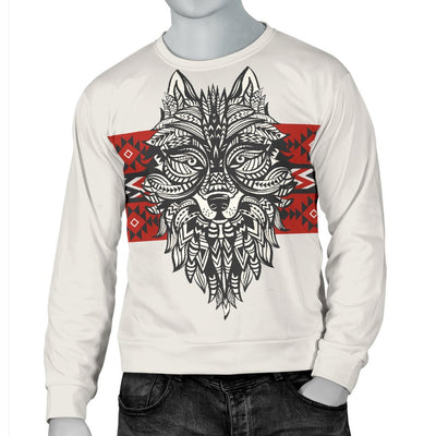 Native Indian Wolf Men Crewneck Sweatshirt