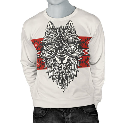 Native Indian Wolf Men Crewneck Sweatshirt