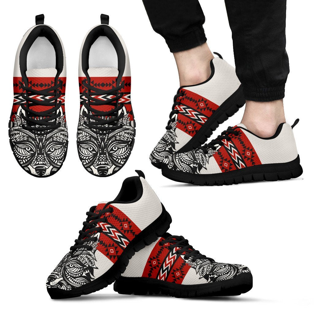 Native Indian Wolf Men Sneakers