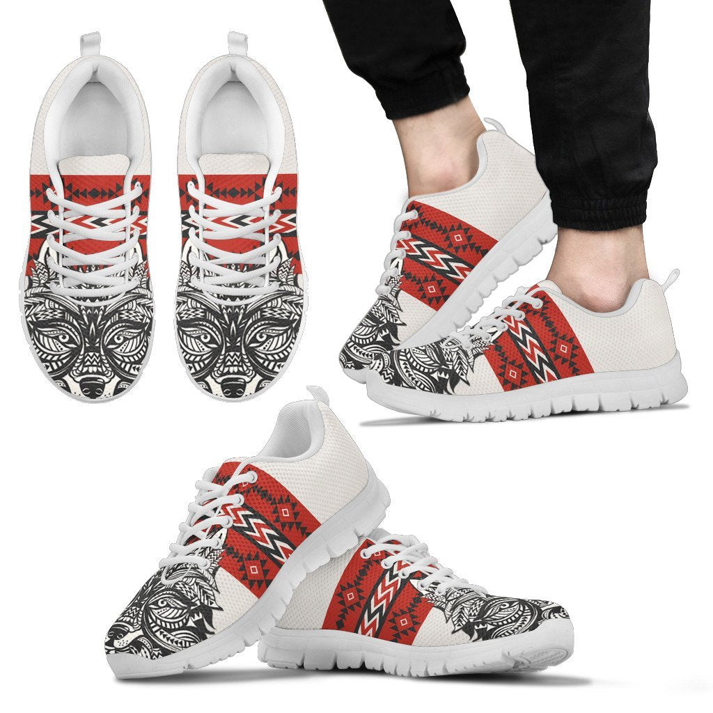 Native Indian Wolf Men Sneakers