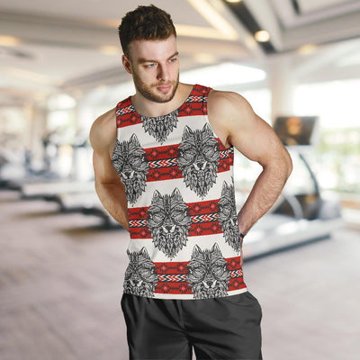 Native Indian Wolf Men Tank Top