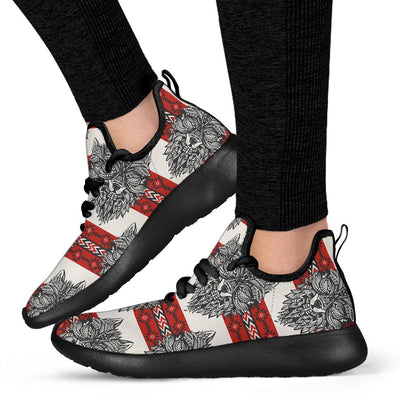 Native Indian Wolf Mesh Knit Sneakers Shoes