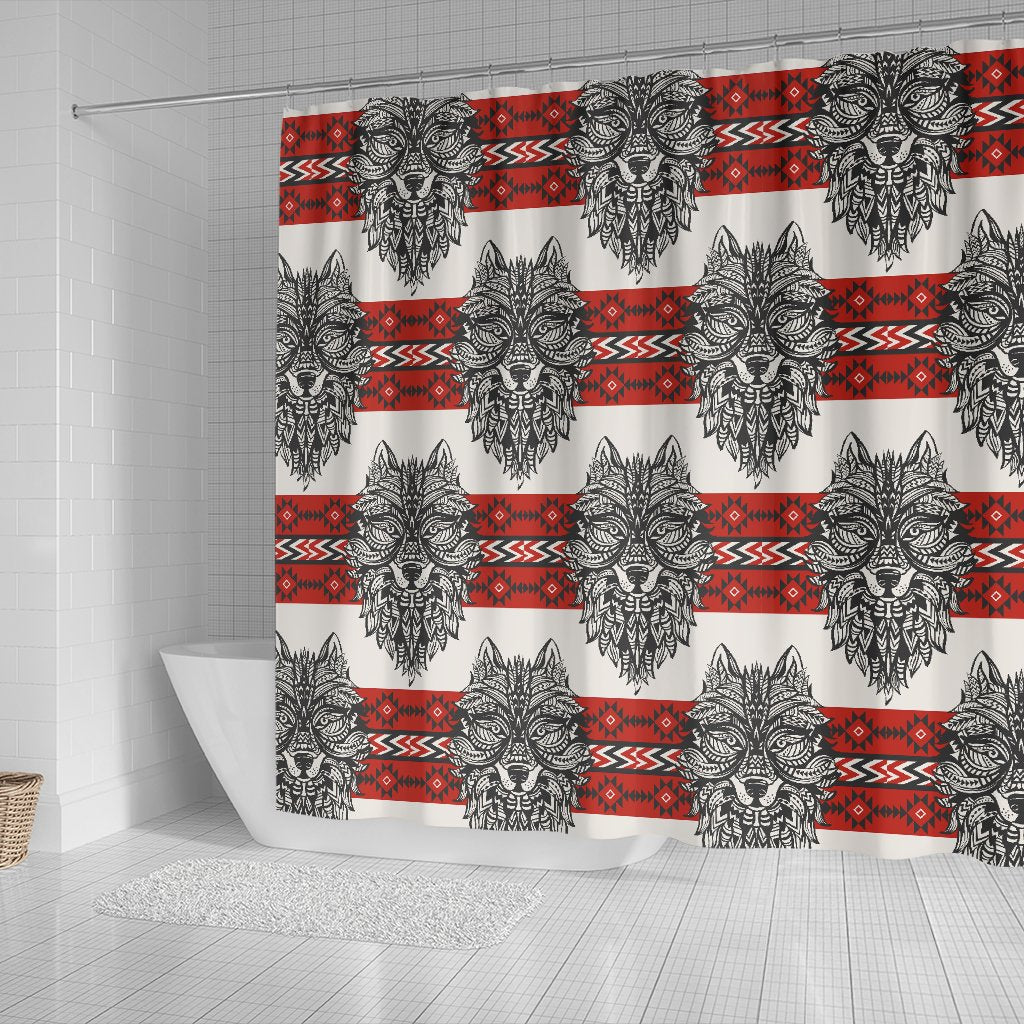 Native Indian Wolf Shower Curtain