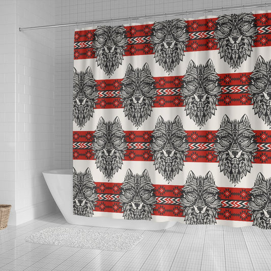 Native Indian Wolf Shower Curtain