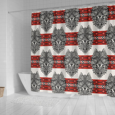 Native Indian Wolf Shower Curtain