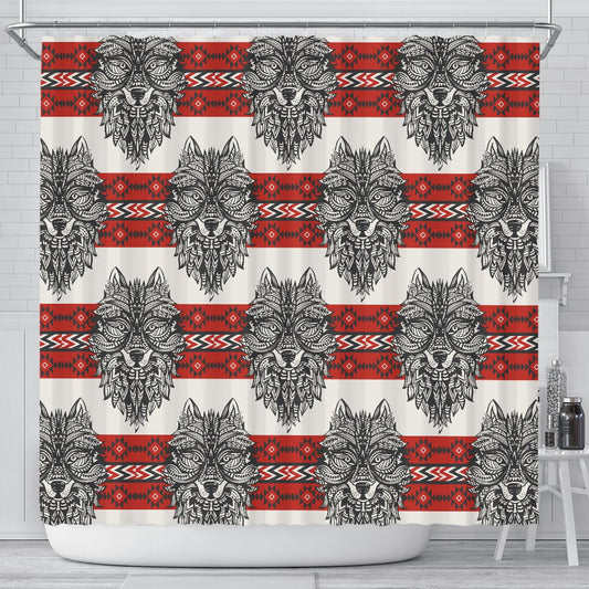 Native Indian Wolf Shower Curtain