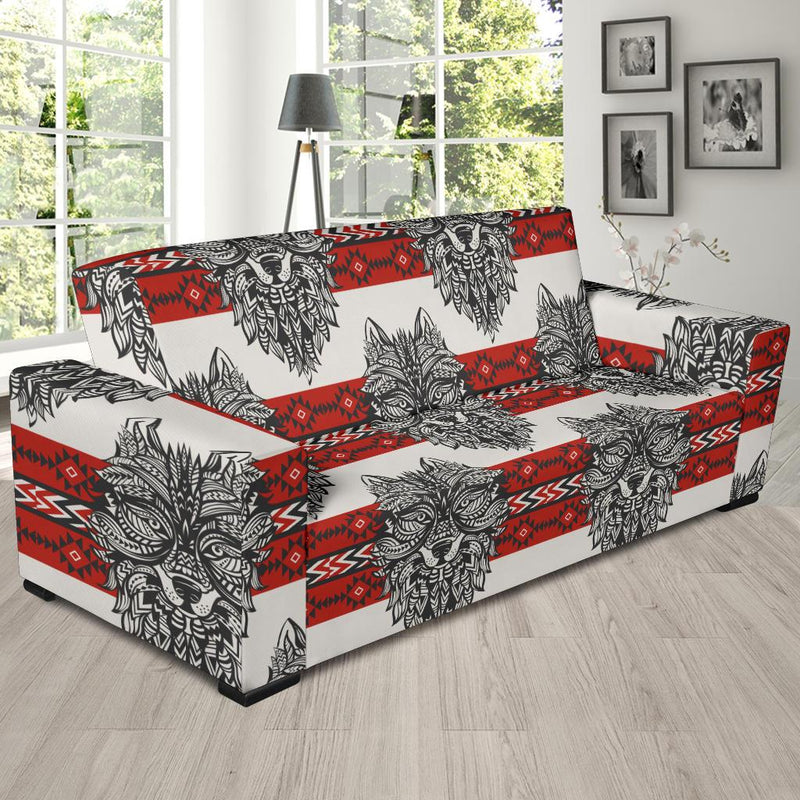 Native Indian Wolf Sofa Slipcover-JORJUNE.COM