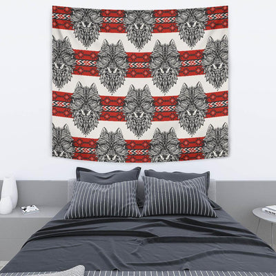 Native Indian Wolf Tapestry