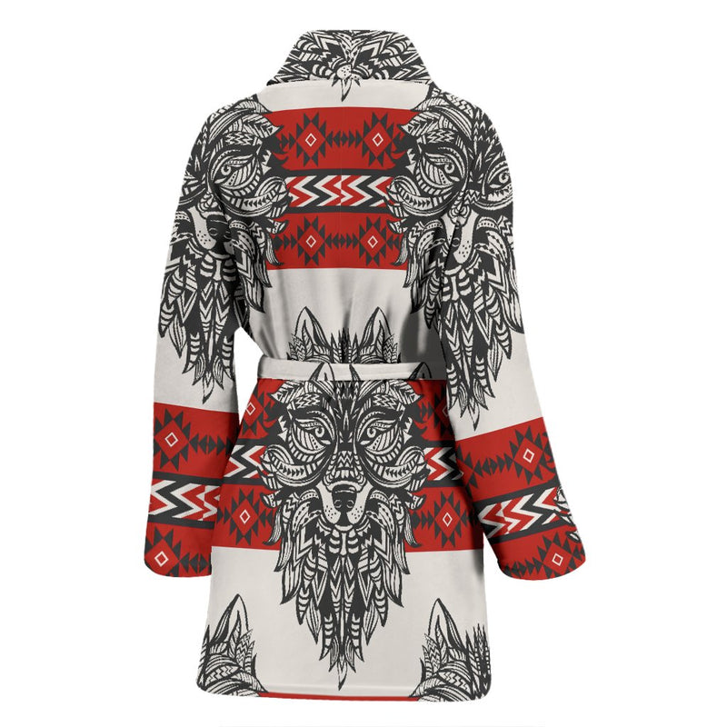 Native Indian Wolf Women Bath Robe