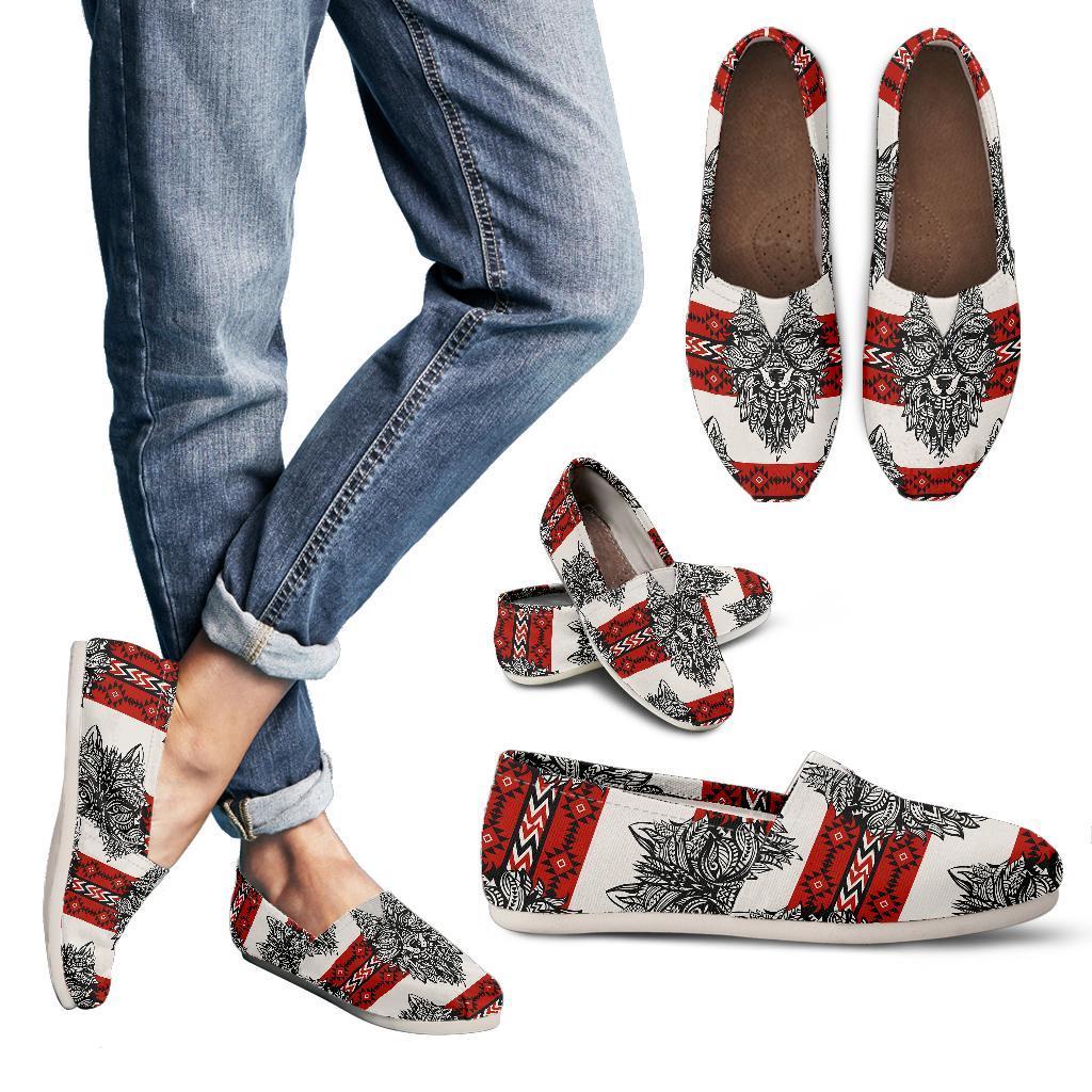 Native Indian Wolf Women Casual Shoes-JorJune.com