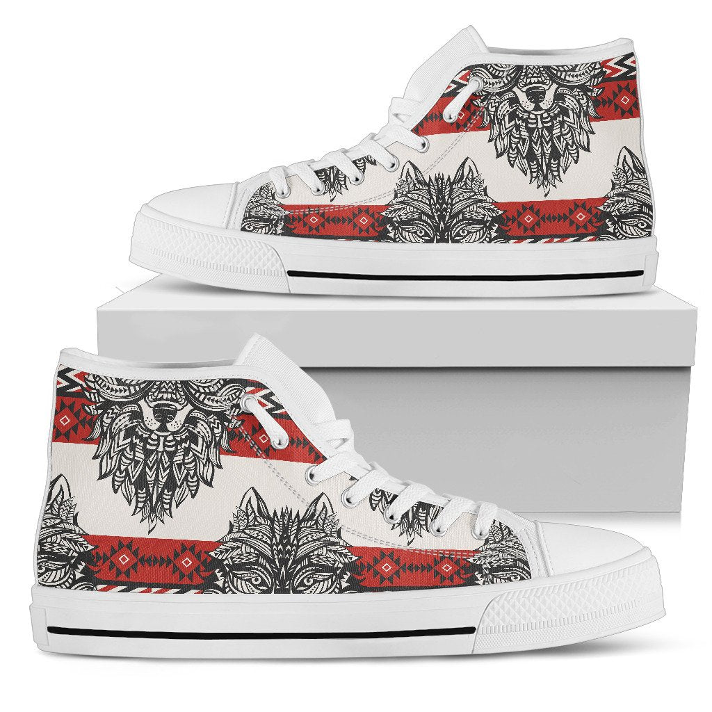 Native Indian Wolf Women High Top Shoes