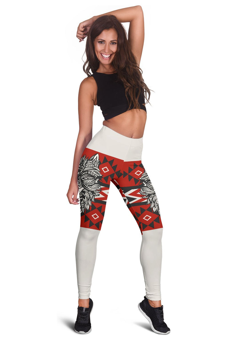 Native Indian Wolf Women Leggings