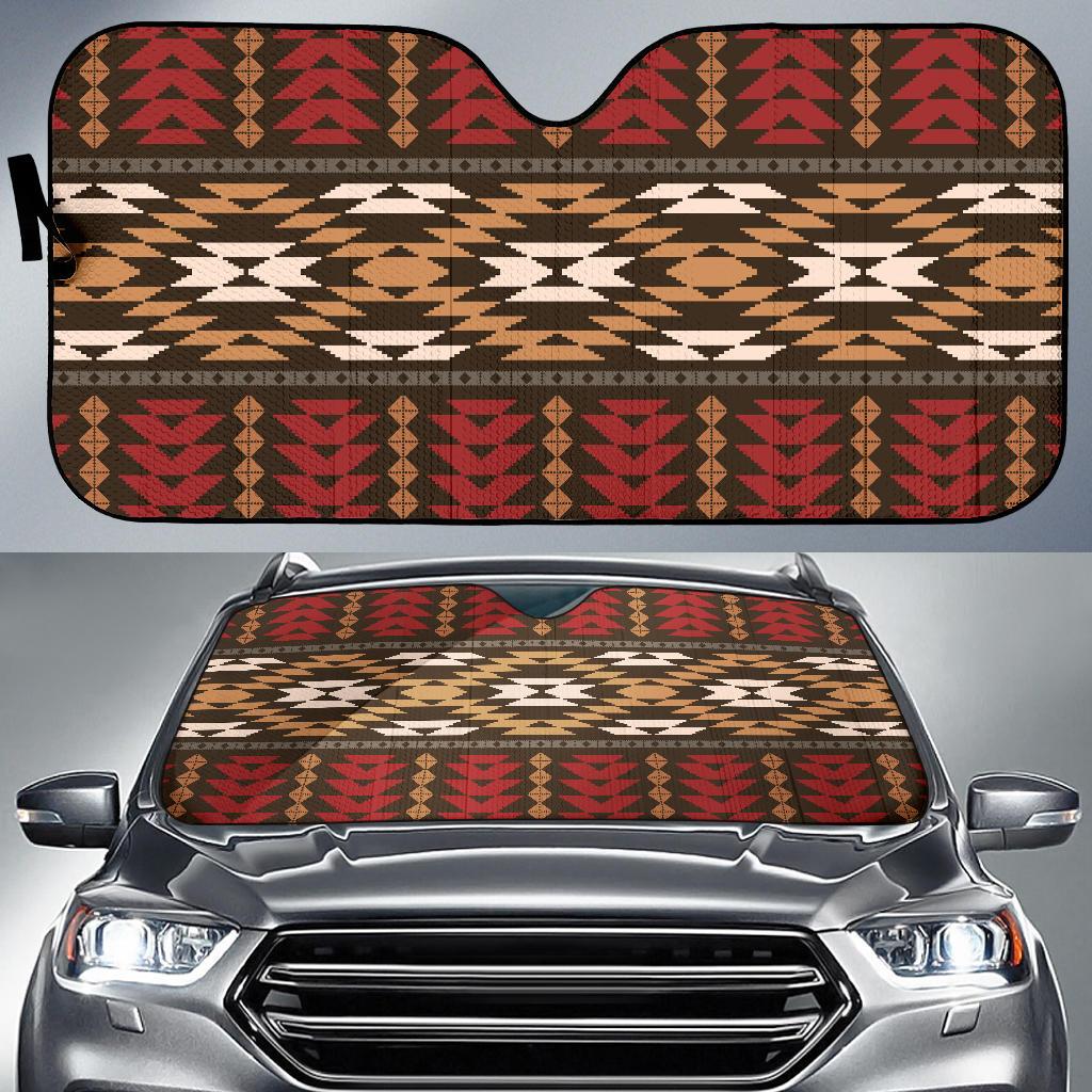 Native Pattern Print Design A02 Car Sun Shades-JORJUNE.COM